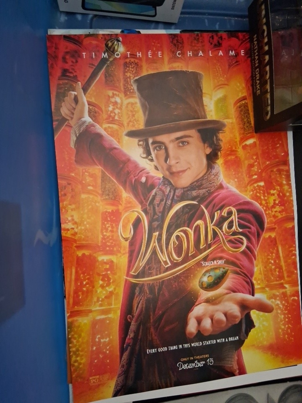 Wonka Movie Poster From Theater Timothée Chalamet